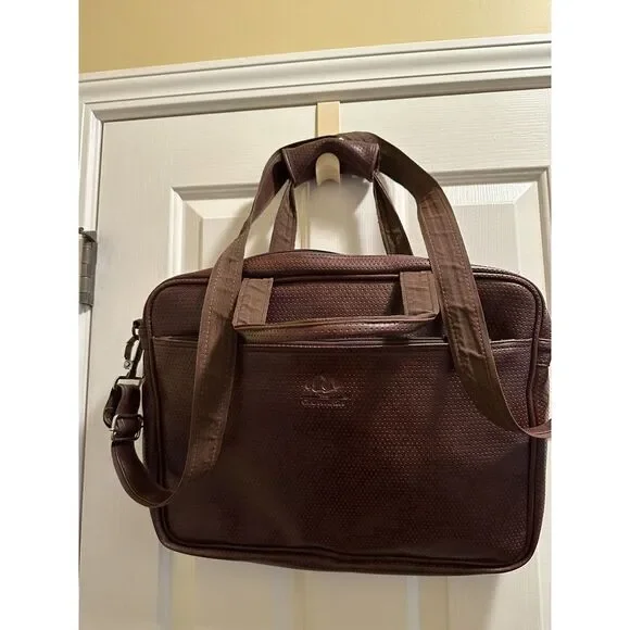 THE‎ CLOWNFISH Brown leather Laptop Messenger Bag Shoulder Hand Bag. - Picture 3 of 8